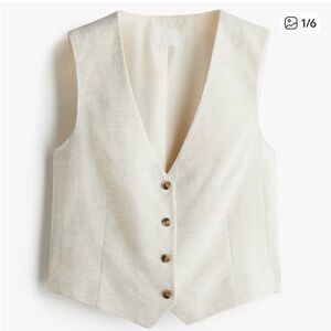 H&M Cream Button-Up Vest